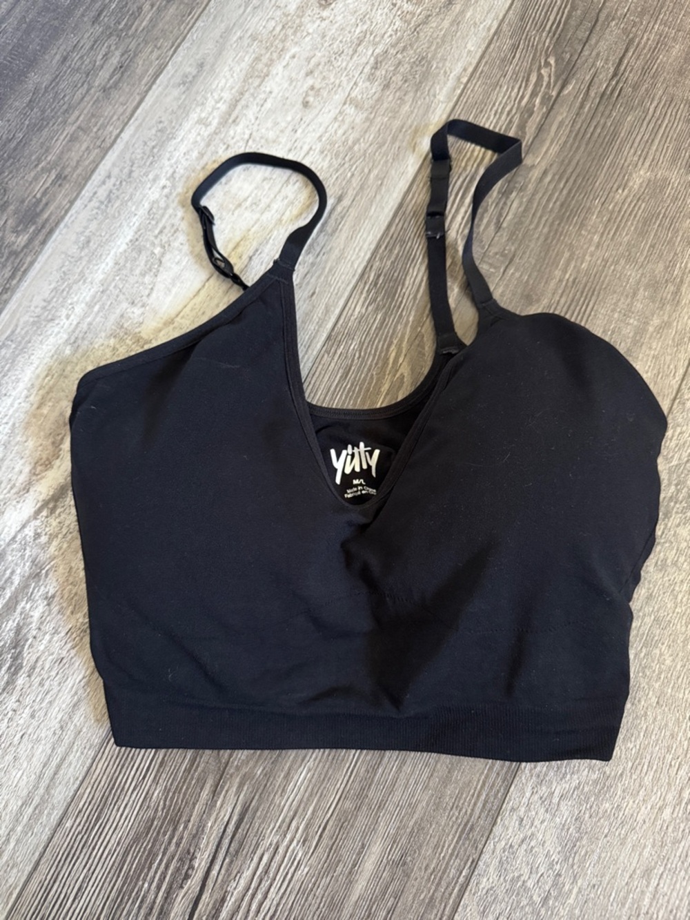 YITTY Black plunge Seamless Bralette